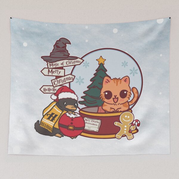 Item preview, Merry Christmas with Cute Cat | Hearthfelis House designed and sold by BGMeYou.