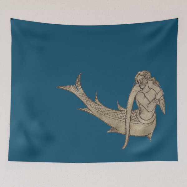 Item preview, Medieval illustration of a merman designed and sold by IllmadeErrant.