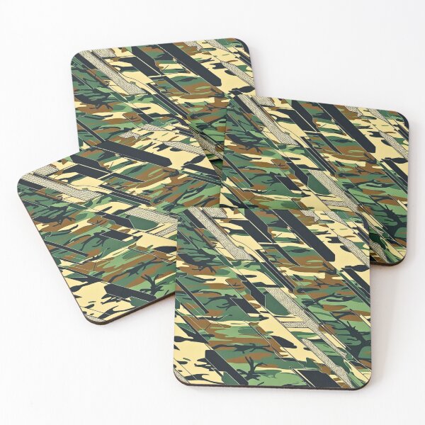 Item preview, Diagonal Tactical Camouflage Slanted Geometric Classic Green designed and sold by CamouflageLab.