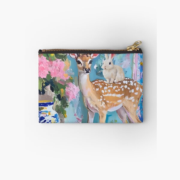 Item preview, Grandmillennial art, A Free Ride Anyone? Deer and bunny art designed and sold by SophieClimaArt.