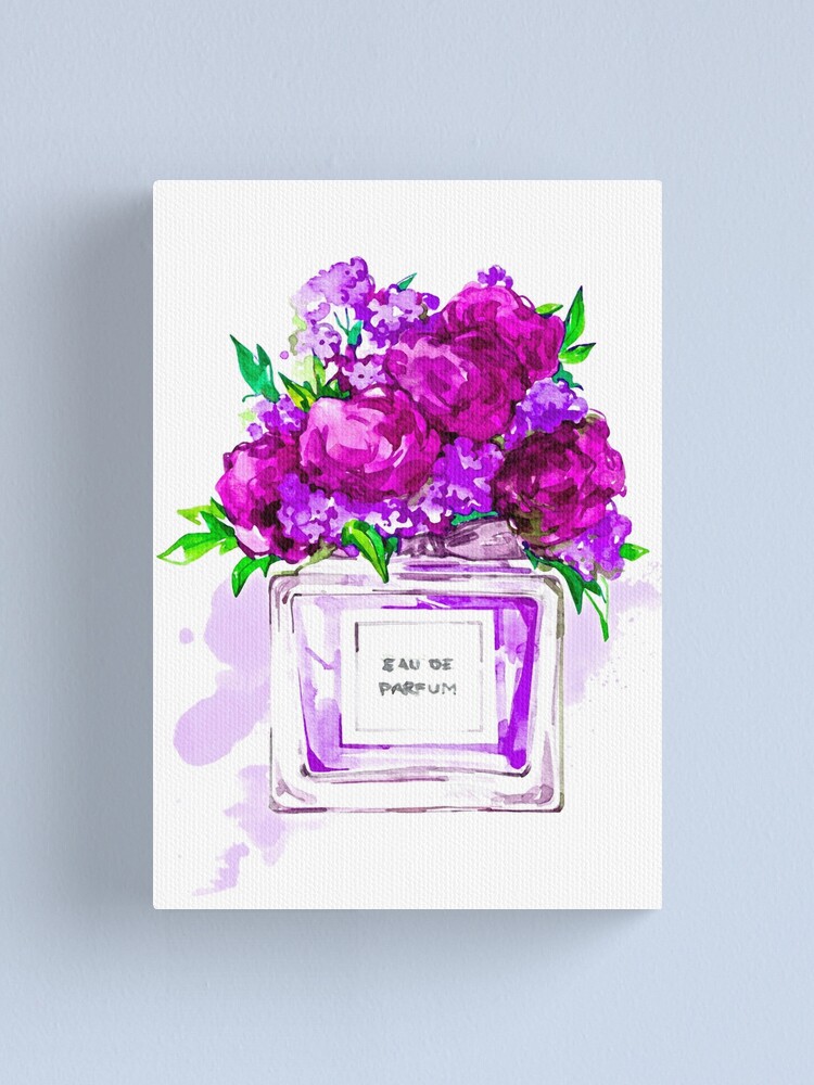purple flower perfume bottle