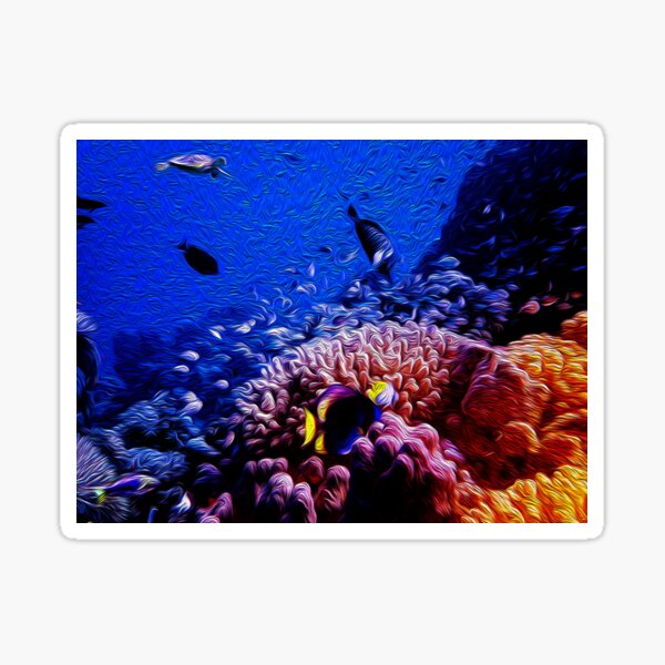 Vista previa del artículo con la obra «Mar de colores: Un tapiz sumergido», diseñado y vendido por Astrodad Creations LLC.