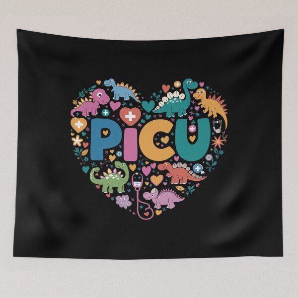 Item preview, PICU Pediatric Nurse Heart Cute Dinosaur Physical Peds Squad designed and sold by aidenpier.