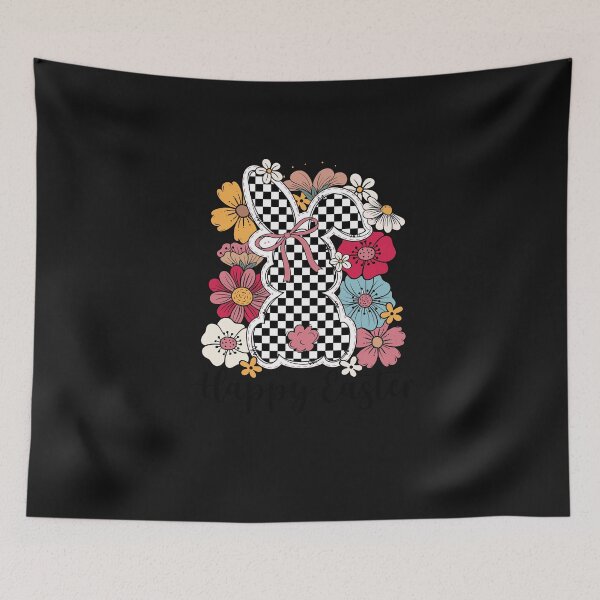 Item preview, Happy Easter Bunny Boho Floral Plaid Bunny Rabbit Girl Women designed and sold by TalalosART.