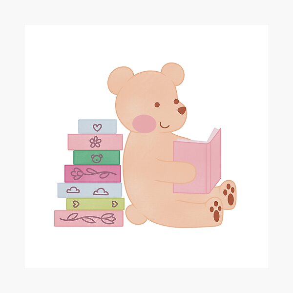 Item preview, bear reading book designed and sold by winterpumpkin.