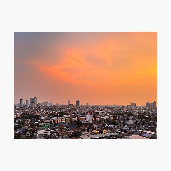 Item preview, A tranquil sunset over Bangkok, offering a moment of peace amidst the bustling city designed and sold by BARTISTA DESIGN.