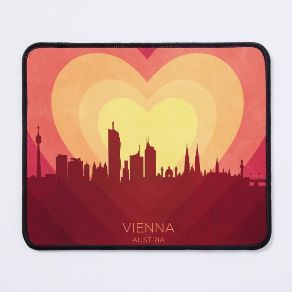 Item preview, Vienna Austria Skyline Hearts Red Yellow designed and sold by ArtPrints.
