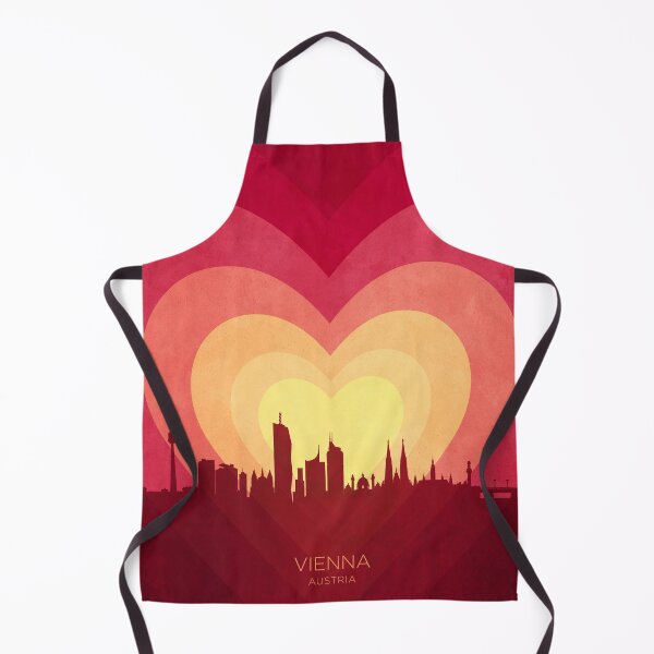 Item preview, Vienna Austria Skyline Hearts Red Yellow designed and sold by ArtPrints.