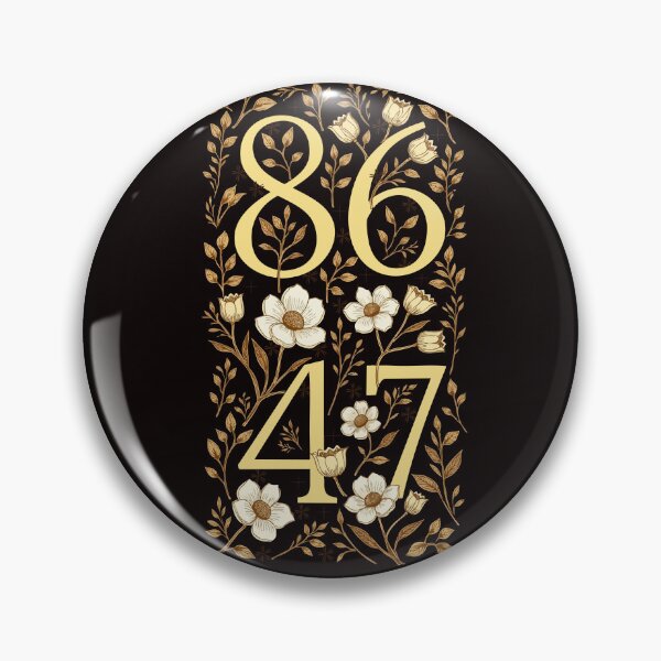 Item preview, 8647 Subtle Anti Trump Anti MAGA 86 47 Floral Boho Style vintage 2025 golden  designed and sold by neveersay.