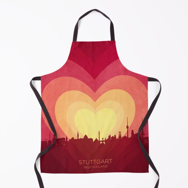 Item preview, Stuttgart Germany Skyline Hearts Red Yellow designed and sold by ArtPrints.