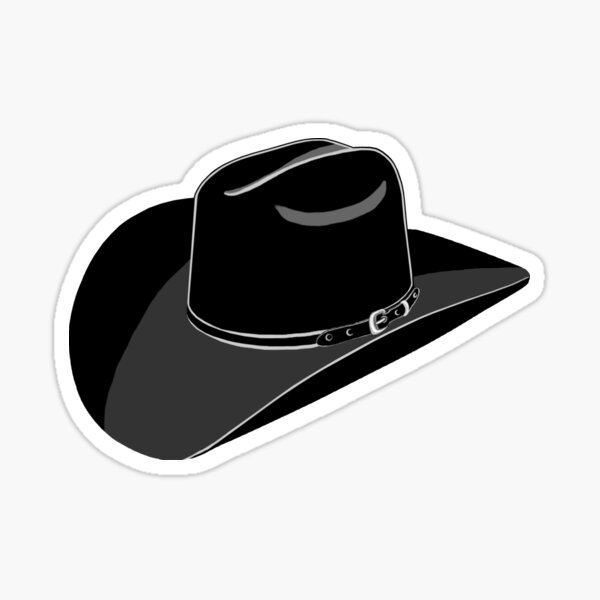 Vista previa del artículo con la obra «Sombrero de vaquero negro: atuendo vintage de rodeo de estilo occidental», diseñado y vendido por Phat Dog Designs .