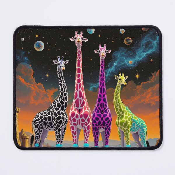 Item preview, Giraffe Quartet with Castle and Cosmos designed and sold by HabitableMoons.