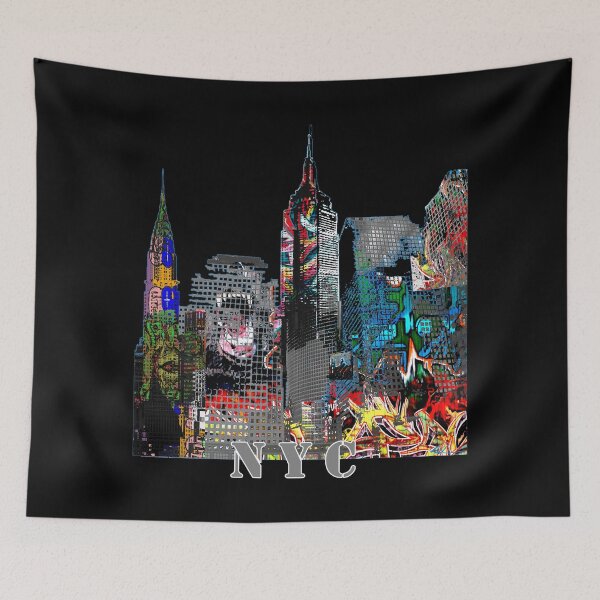 Item preview, New York City Graffiti Urban Skyline Art designed and sold by Phat Dog Designs .