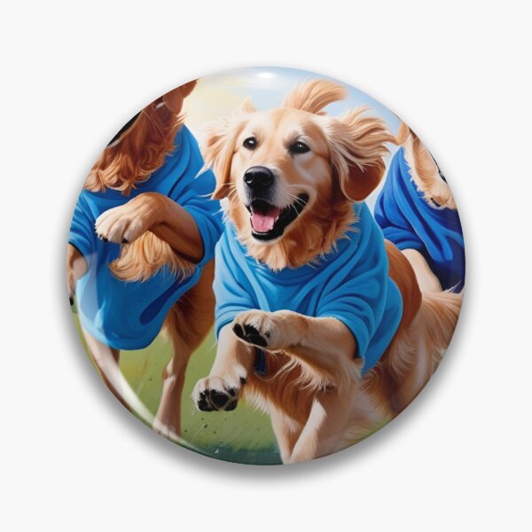 Item preview, Golden Retrievers love football too! Soccer and Dog Lovers - Chelsea, Everton, Leicester City, Ipswich Town - Any dog, any colour designed and sold by Humour House Designs.