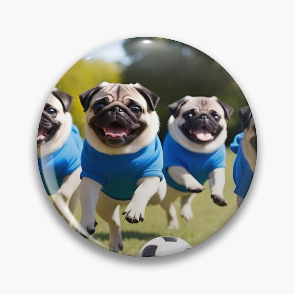 Item preview, Pugs love football too! Soccer and Dog Lovers - Chelsea, Everton, Leicester City, Ipswich Town - Any dog, any colour designed and sold by Humour House Designs.