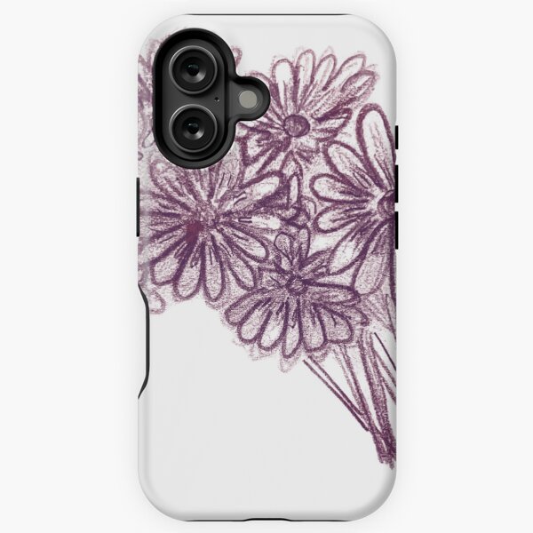 Item preview, Cherry Hue Pencil Sketched Wildflower Bouquet designed and sold by Uplifting Vib'n Design and Decor .