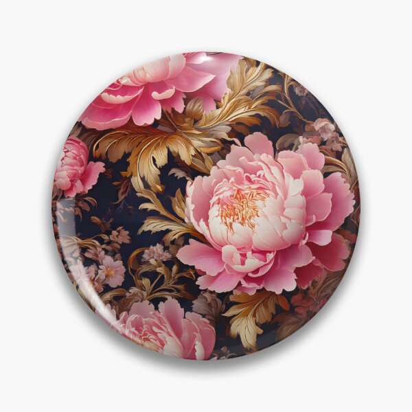Item preview, Pink peonies in Rococo floral style designed and sold by Designbes.