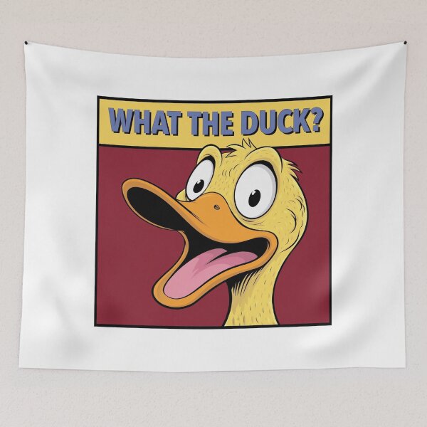 Item preview, WTF, duck, quack, what the duck, meme, funnyfits70, Humor, Funny, retro, vintages, funny quotes, animal humor, designed and sold by FunnyFits70.