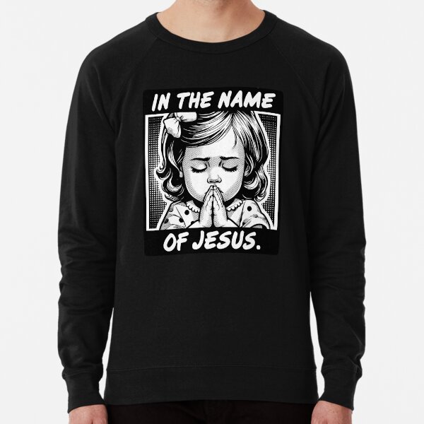 Vista previa del artículo con la obra «En el nombre de Jesús», diseñado y vendido por plushism.