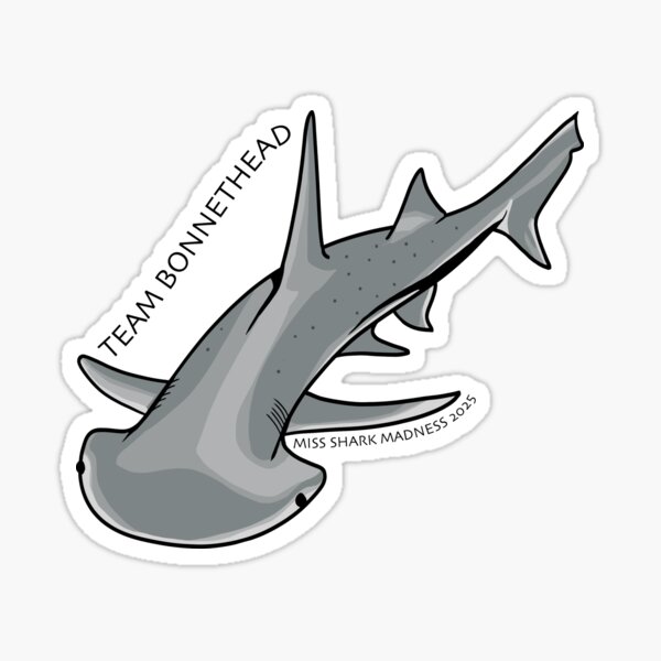 Vista previa del artículo con la obra «Equipo Bonnethead: Miss Shark Madness 2025», diseñado y vendido por MISSElasmo.