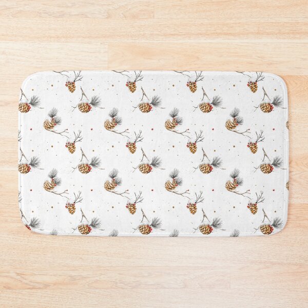 Item preview, minimalistic watercolour pine cones and red berries designed and sold by PoppyLaneStudio.