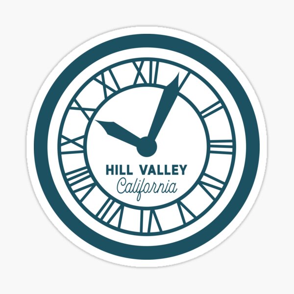 Hill Valley California Clocktower Logo Sticker