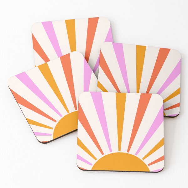 Item preview,  Minimalist Retro Sun Rays in orange, red and pink  designed and sold by Yasminepatterns .