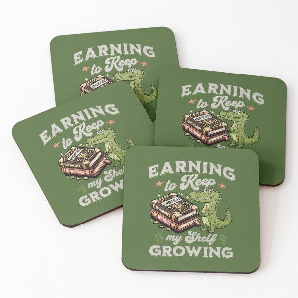 Item preview, Funny Alligator Book Lover T-Shirt – “Earning to Keep My Shelf Growing” designed and sold by DAMOTAmagazine.