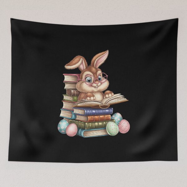 Item preview, Easter Cute Reading Bunny Glasses Books Bookworm Reader Book designed and sold by diyoor.