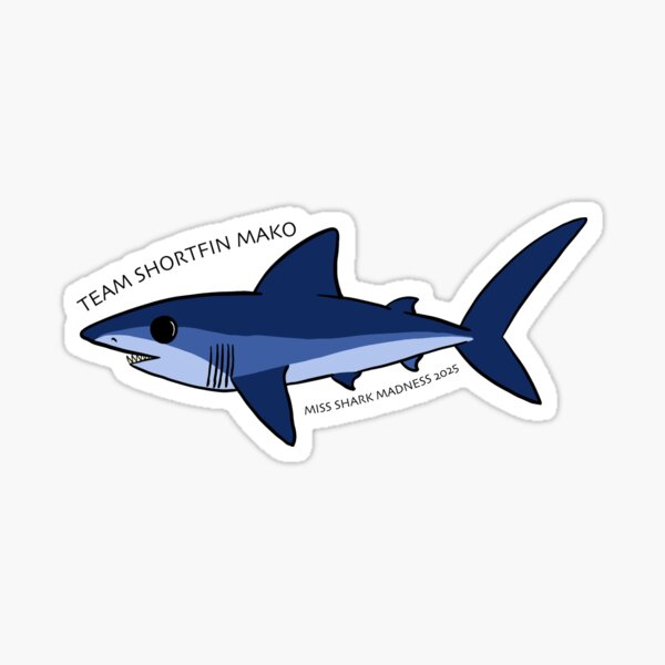 Vista previa del artículo con la obra «Equipo de tiburón mako de aleta corta: MISS Shark Madness 2025», diseñado y vendido por MISSElasmo.