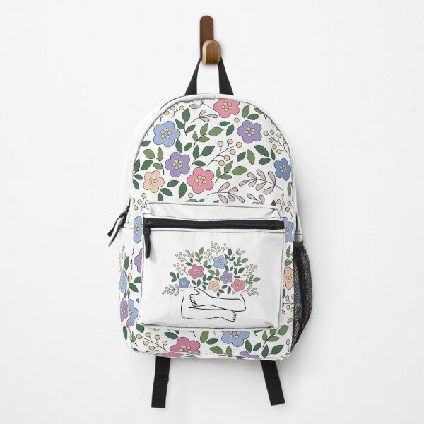 Item preview, Women Hugging colorful Flower Bouquet designed and sold by storieslanguage.