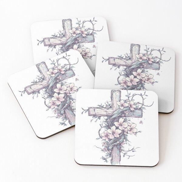 Item preview, Flower Cross - Jesus designed and sold by MythicalCanvas.