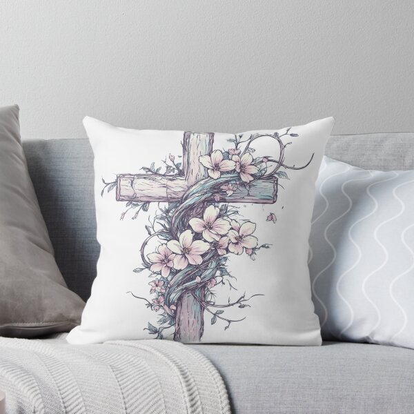 Item preview, Flower Cross - Jesus designed and sold by MythicalCanvas.