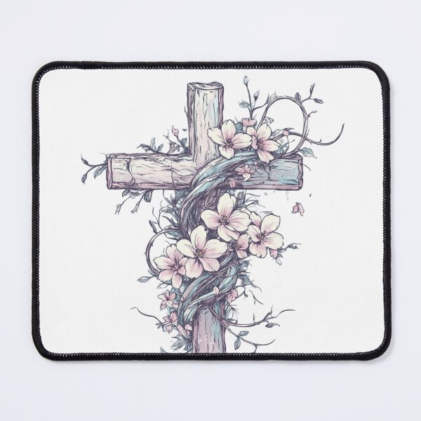 Item preview, Flower Cross - Jesus designed and sold by MythicalCanvas.