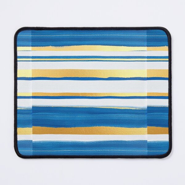 Item preview, Blue Gold White Stripes Abstract designed and sold by Schmidt Stationery.