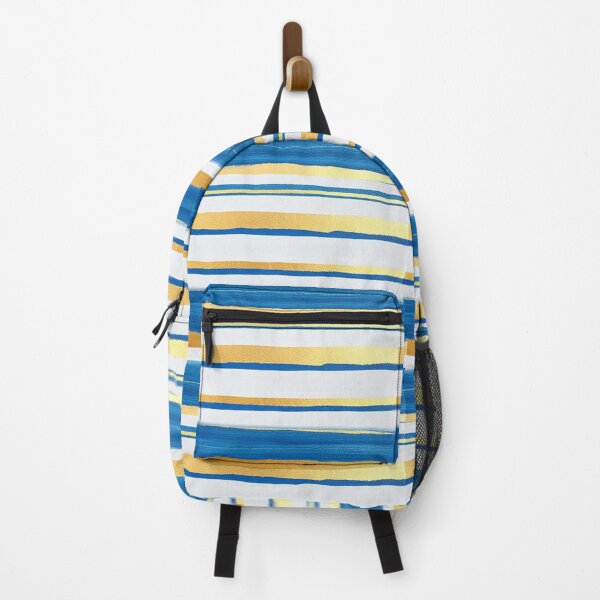 Item preview, Blue Gold White Stripes Abstract designed and sold by Schmidt Stationery.