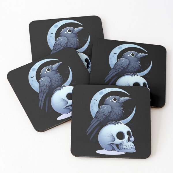 Item preview, Cute Crow on a Skull - Spooky & Adorable Gothic designed and sold by Kawaii-n-Spice.