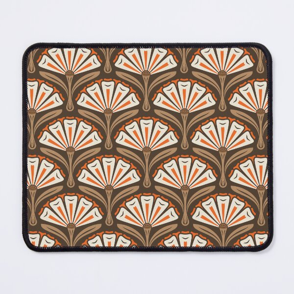 Item preview, KF 0359 D - Vintage Retro Daisy 70s Floral Pattern in Brown Orange Cream designed and sold by KhakiFinch.