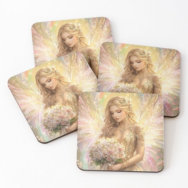 Item preview, Angelic Grace: Ethereal Beauty with Golden Wings designed and sold by Cris888.