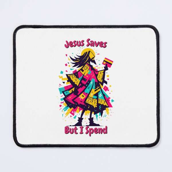 Item preview, Jesus Saves But I Spend – Funny Capitalism Satire designed and sold by SADStyleDesigns.