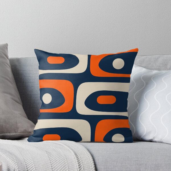 Artikel-Vorschau von Mid Century Modern Abstraktes Retro Piquet Muster Marineblau Orange Beige, designt und verkauft von kierkegaard.