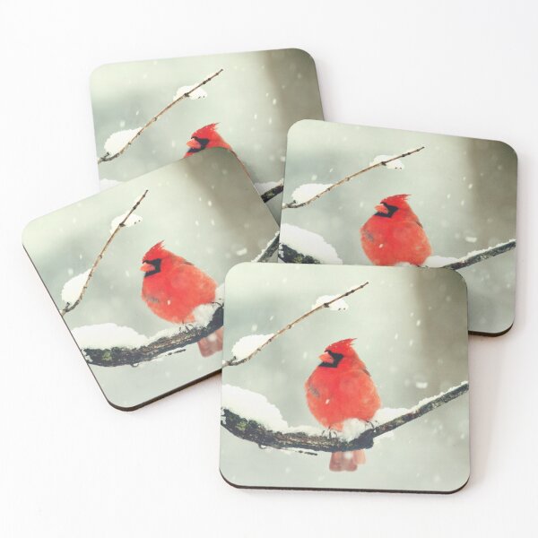 Item preview, Male Cardinal Sitting on Brach on Snowy Day designed and sold by CountyKent.