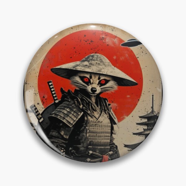 Artikelvorschau, Samurai-Waschbär-Krieger-Vintage-Alien-Kunst entworfen und verkauft von JerdbordinShop.