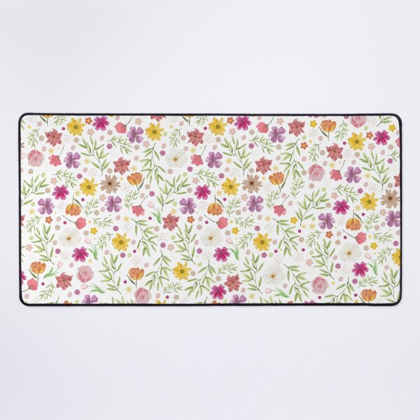Item preview, Bright Colourful Ditsy Flower Pattern On White designed and sold by IrisAndIvy.