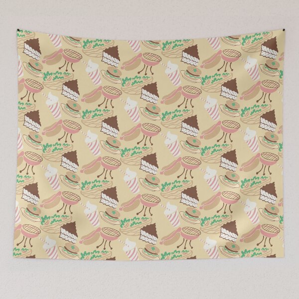 Item preview, Barbeque Print Inspired by Pee-wee's Playhouse with Hot Dogs and Hamburgers designed and sold by whatcolorisrain.