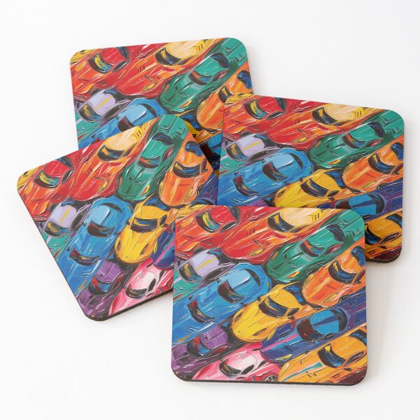 Item preview, Acrylic Abstract Race Cars designed and sold by Myra365Art.