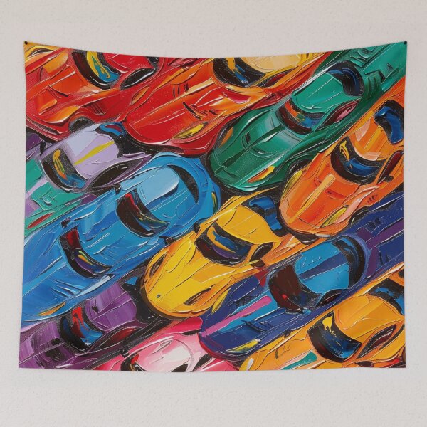 Item preview, Acrylic Abstract Race Cars designed and sold by Myra365Art.