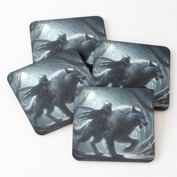 Item preview, Warrior Riding Direwolf designed and sold by GalleryBrisArt.