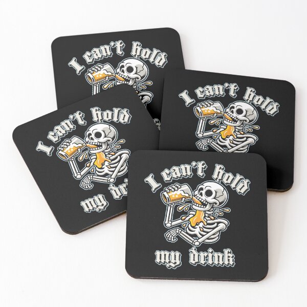 Item preview, I can't hold my drink - Humorous Skeleton Illustration Holding Beer designed and sold by portokalis.