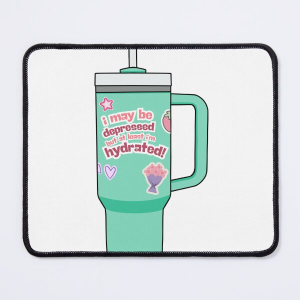 Item preview, Depressed but Hydrated Water Tumbler Stickers designed and sold by hannahcreid.
